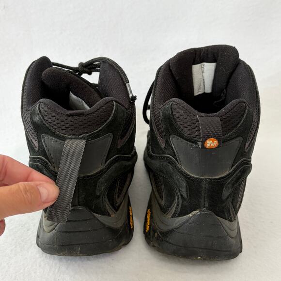 Merrell Hiking Boots Mens 10.5 Black Suede Hi-Top Vibram Soles Performance Shoes